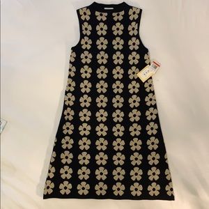 NWT eci New York Black/Metalic Gold Dress XS